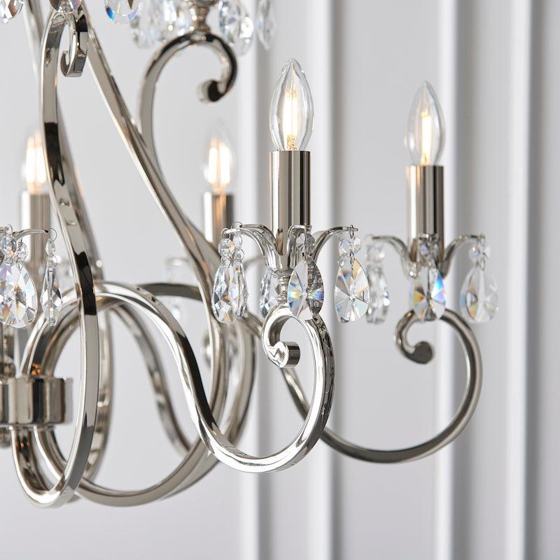 Oksaana nickel chandelier 63540 close up of crystal