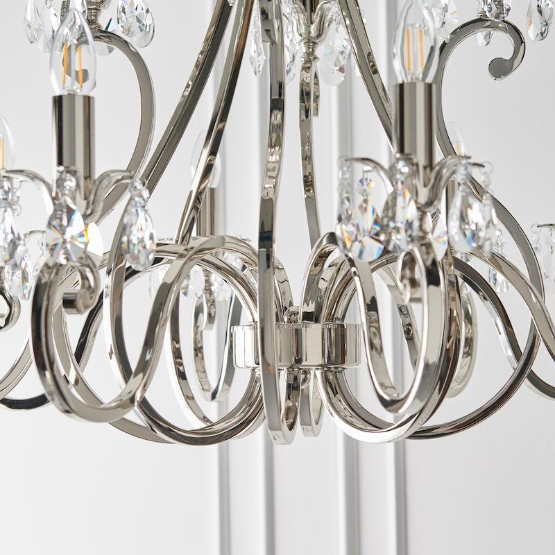 Oksaana nickel chandelier 63540 close up of lamp bulb