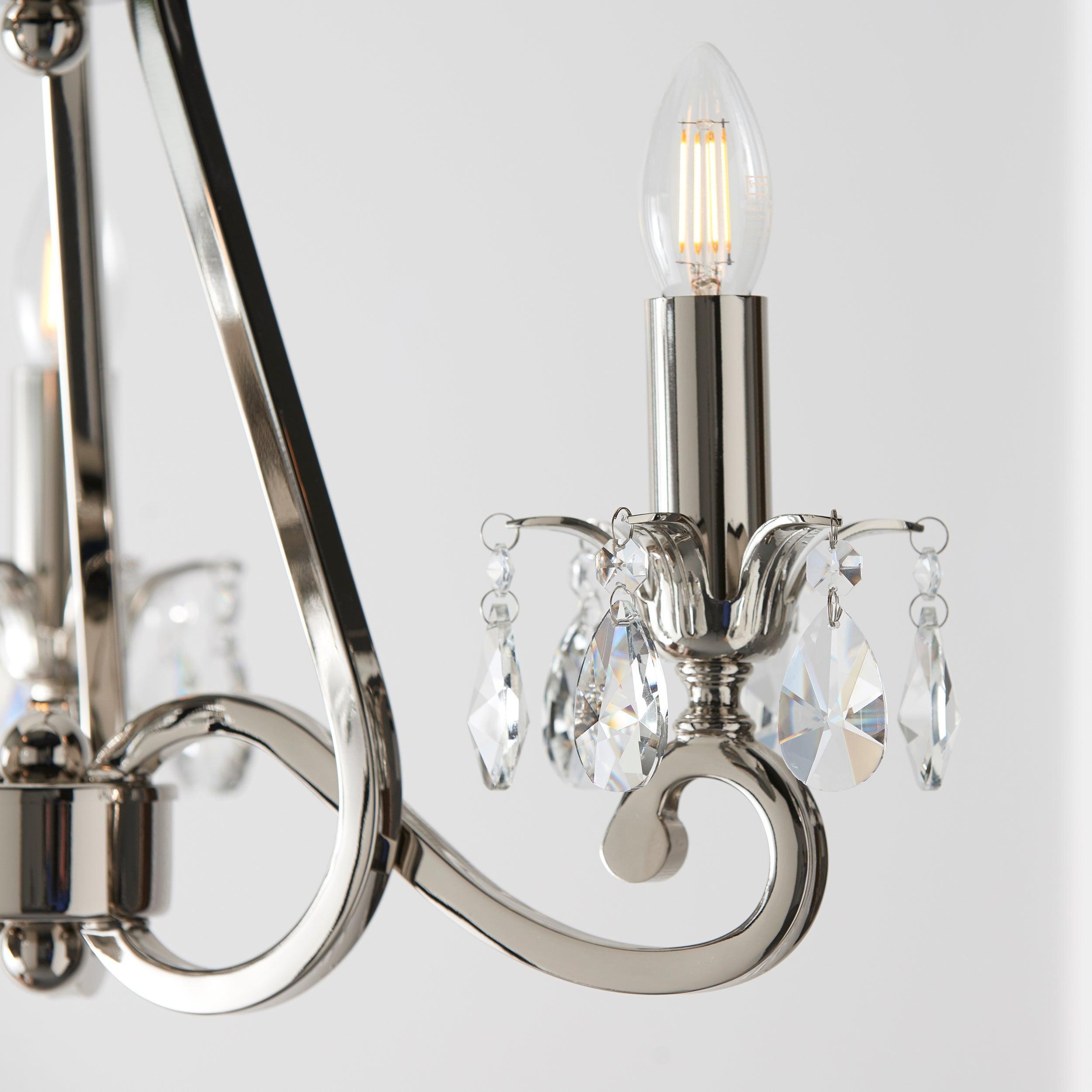 Oksana Nickel Chandelier UL1P3N close up