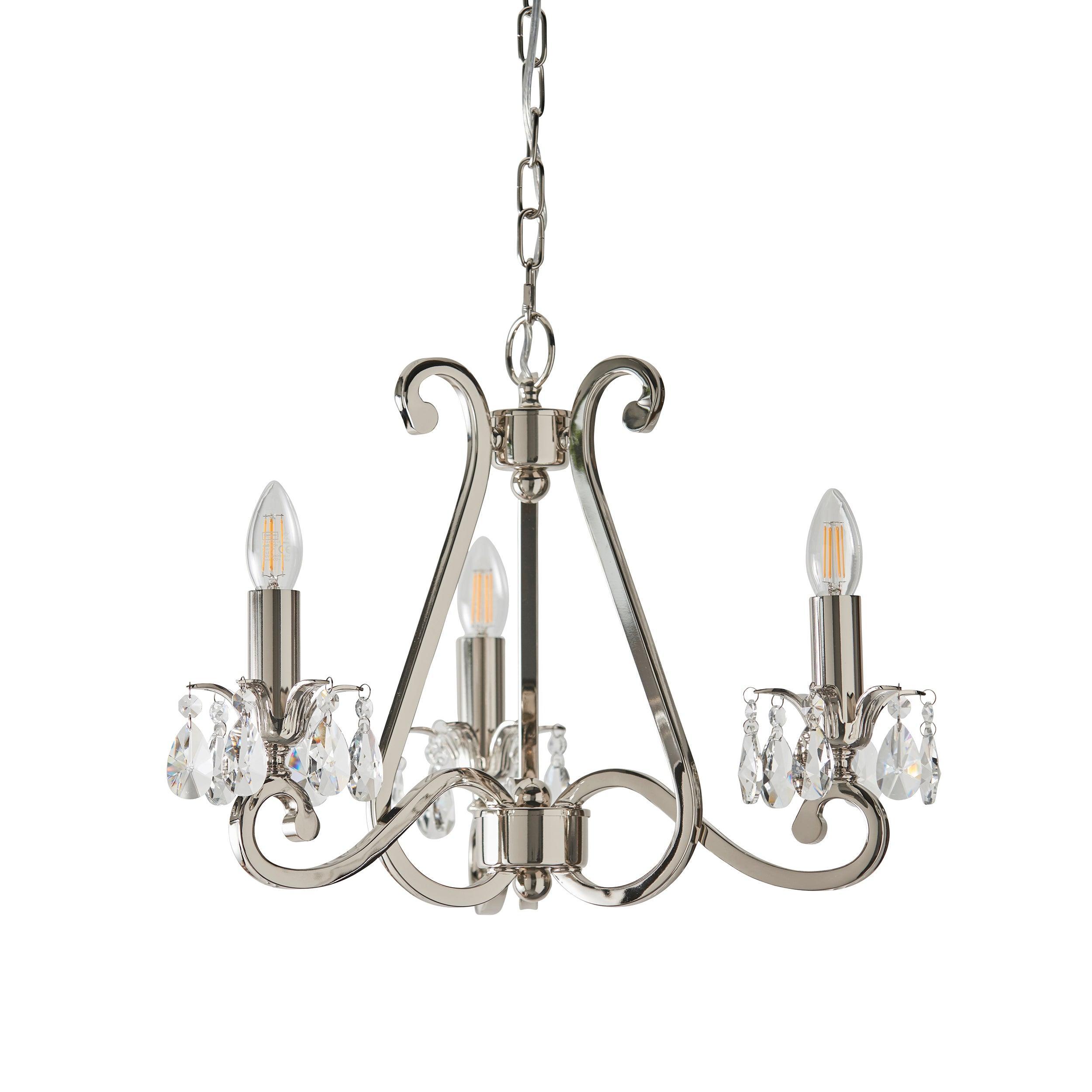 Oksana Nickel Chandelier UL1P3N unlit