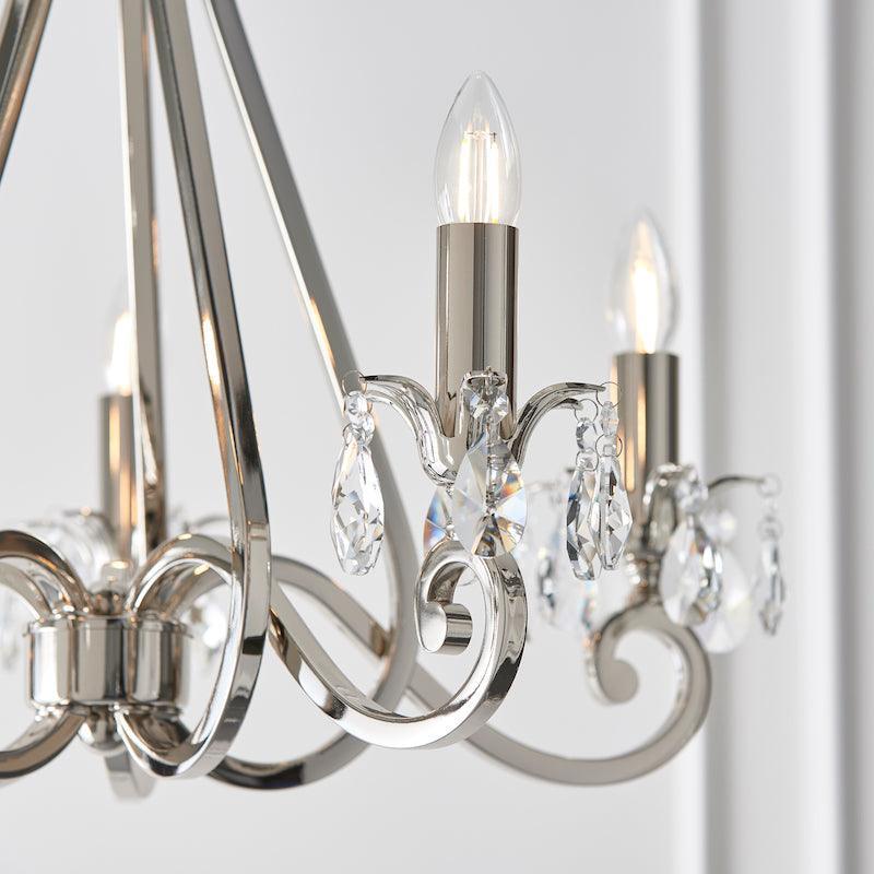 oksana nickel chandelier 63542 close up crystal drops