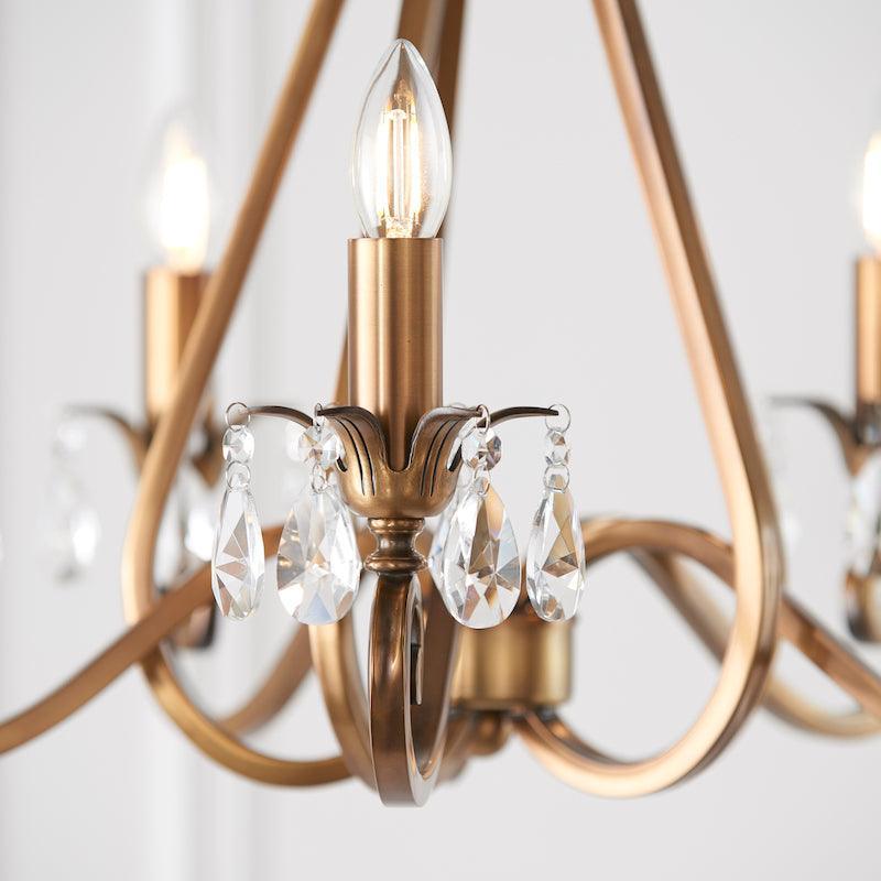 Interiors 1900 Oksana 5 Light Antique Brass Chandelier-Interiors 1900-8-Tiffany Lighting Direct