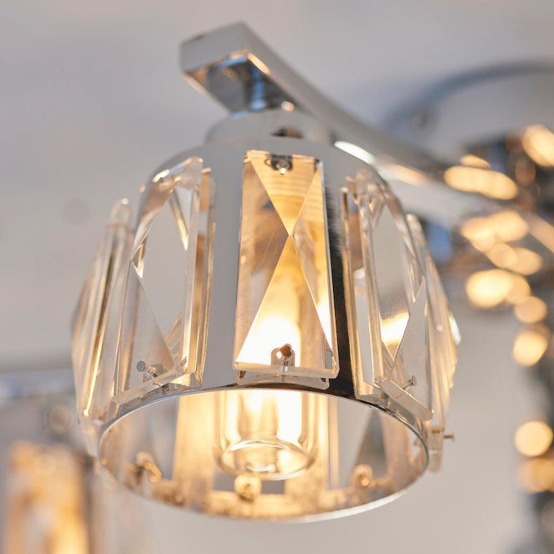 ria 5 light semi flush bathroom ceiling light light by Endon Lighting Dining Room Close Up Image