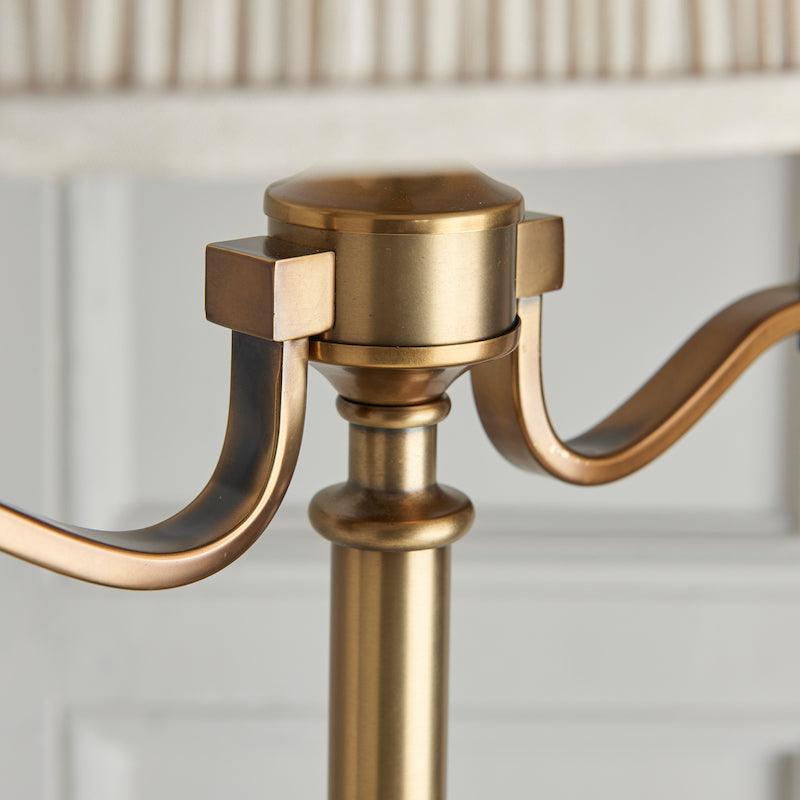 Traditional Floor Lamps - Stanford Antique Brass Floor Lamp 63620 knuckle close up