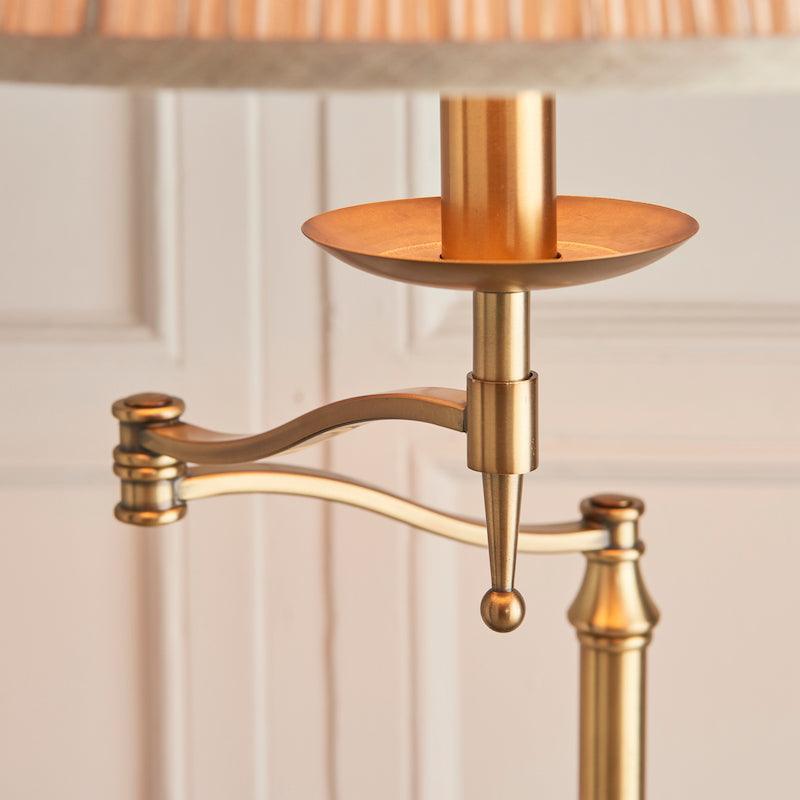 Traditional Floor Lamps - Stanford Antique Brass Floor Lamp 63621 detailed close up