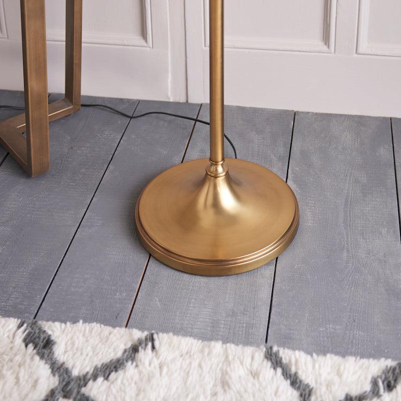 Traditional Floor Lamps - Stanford Antique Brass Floor Lamp 63621 base