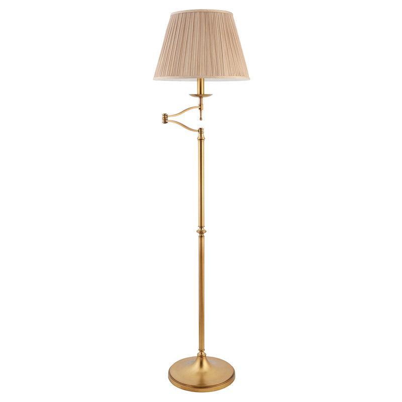 stanford brass swing arm floor lamp Living room lighting image