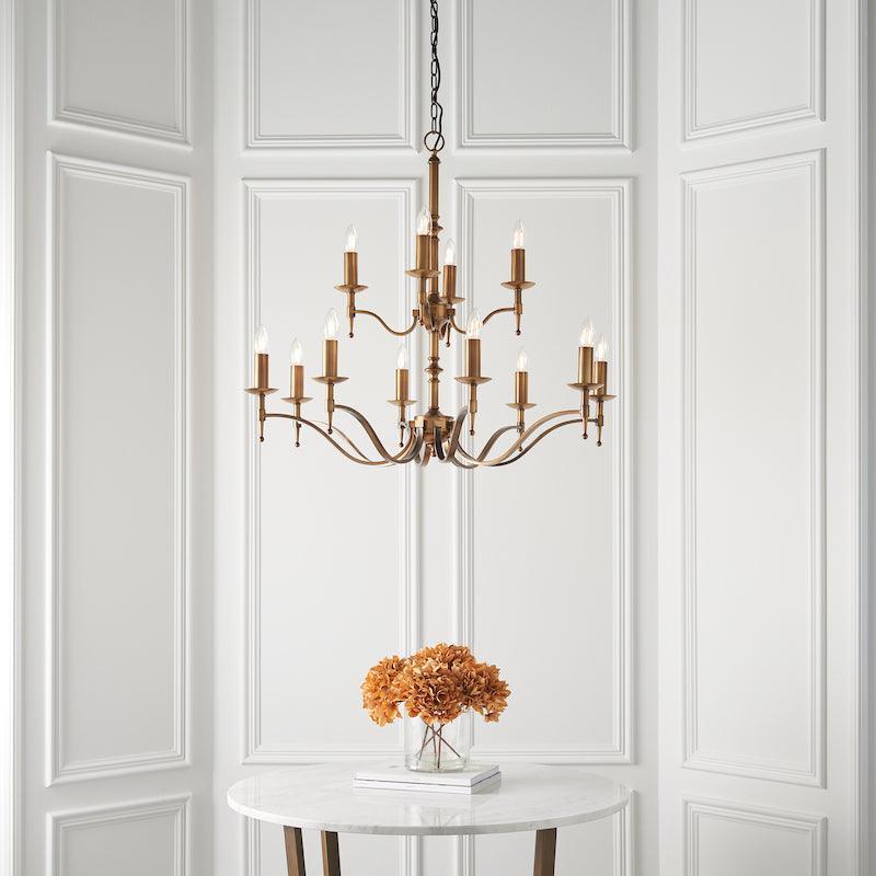 Stanford Brass Chandelier ca1p12b flowers living room