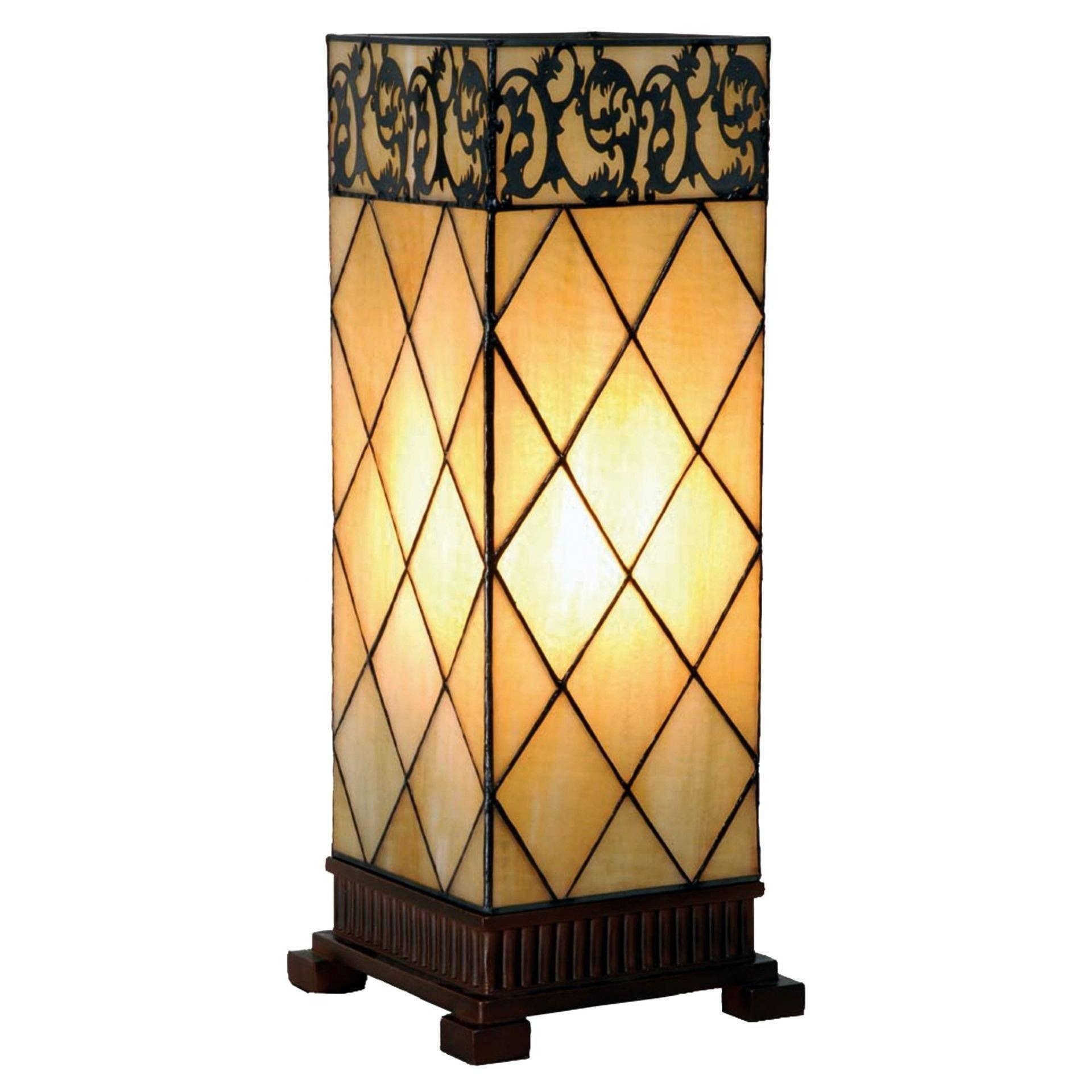 Tiffany Square Table Lamps - Cambridge Tiffany Large Square Table Lamp