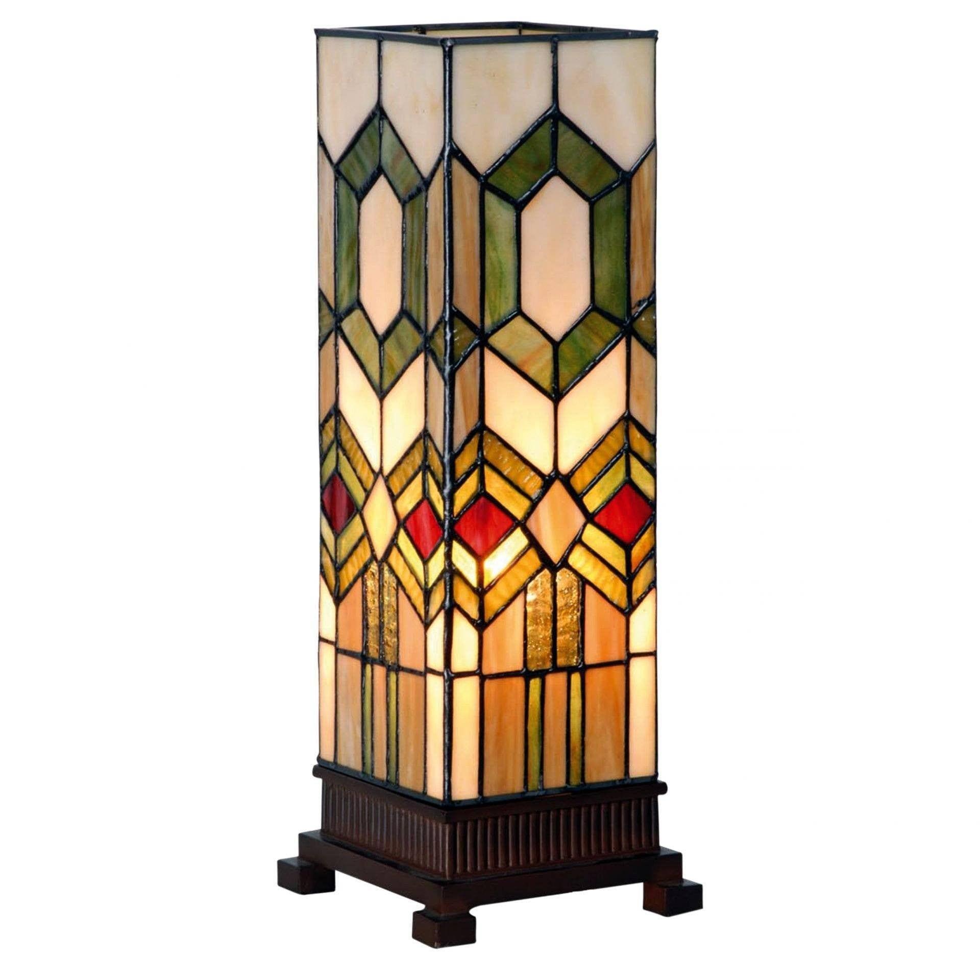 Tiffany Square Table Lamps - Chicago Medium Tiffany Square Table Lamp
