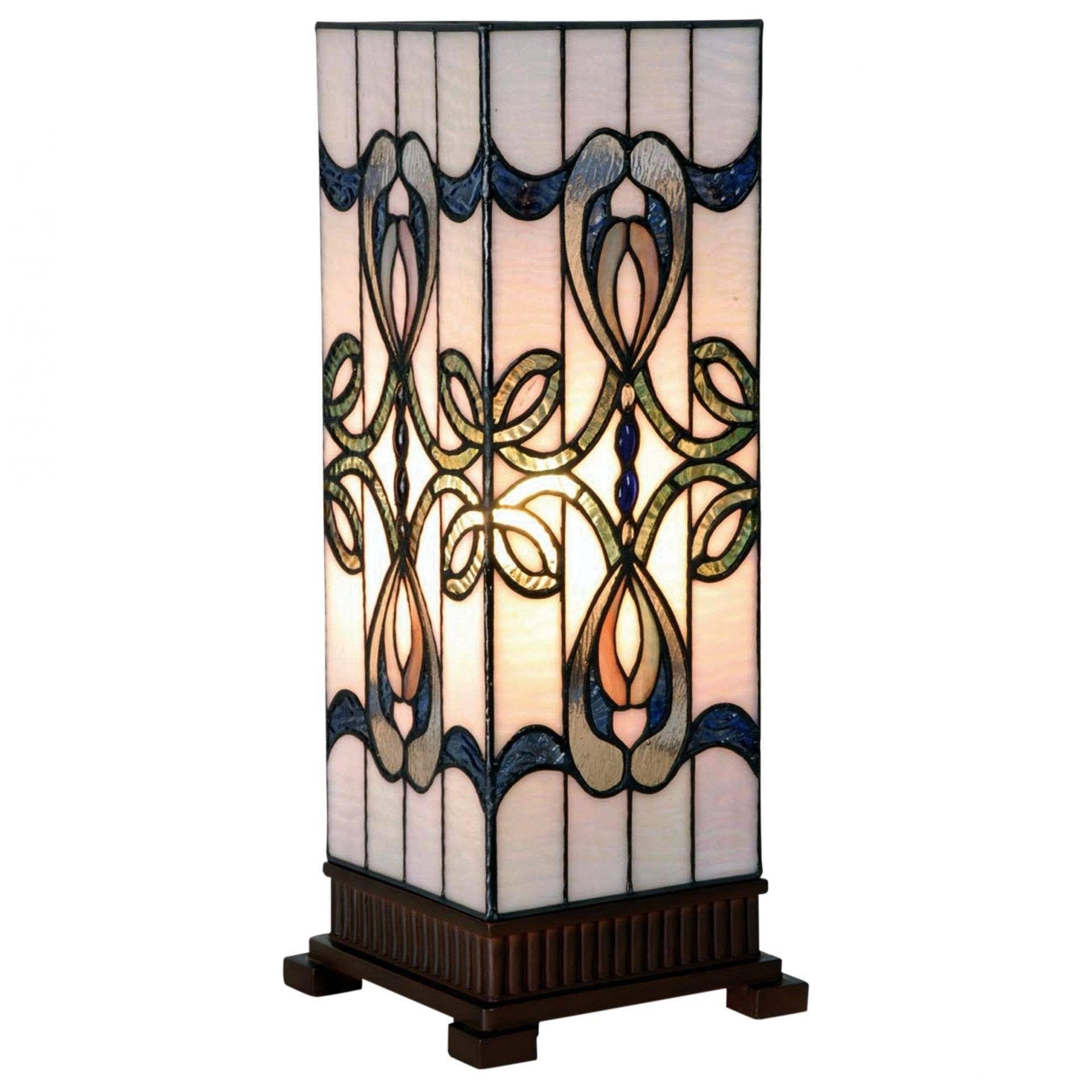 Tiffany Square Table Lamps - Clara Tiffany Large Square Table Lamp