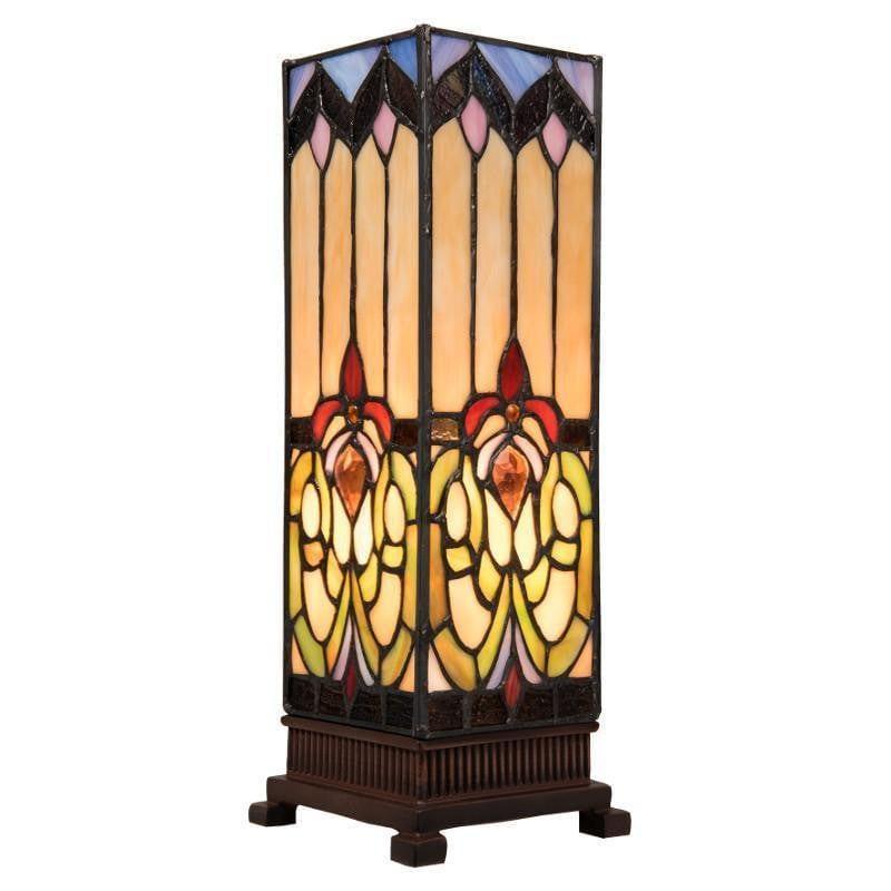 Tiffany Square Table Lamps - Durham Medium Square Tiffany Table Lamp