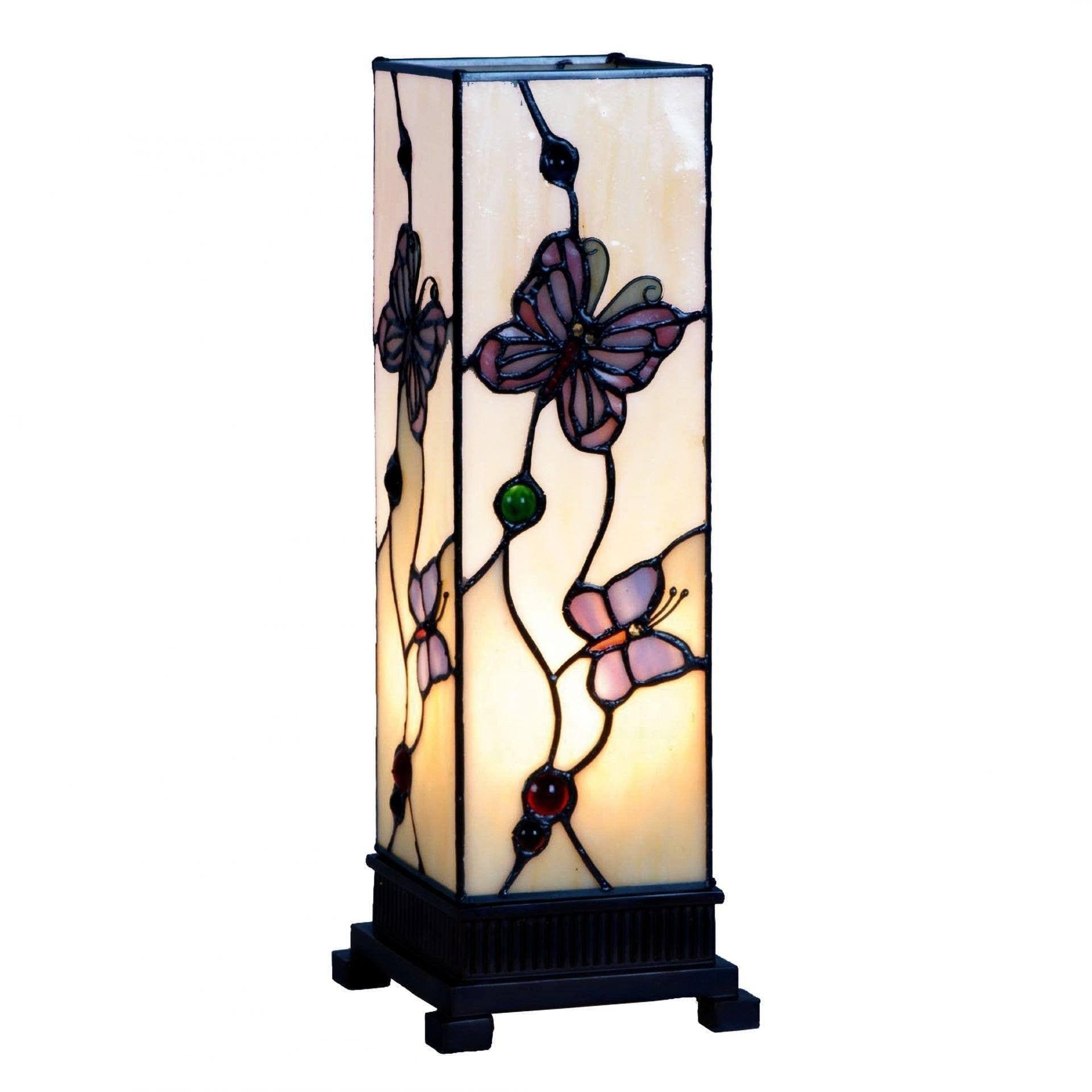 Tiffany Square Table Lamps - London Medium Tiffany Square Table Lamp