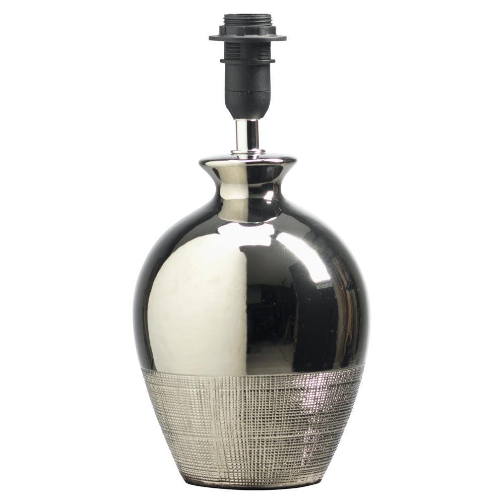 Oaks Lighting Kiso Metallic Ceramic Chrome Table Lamp