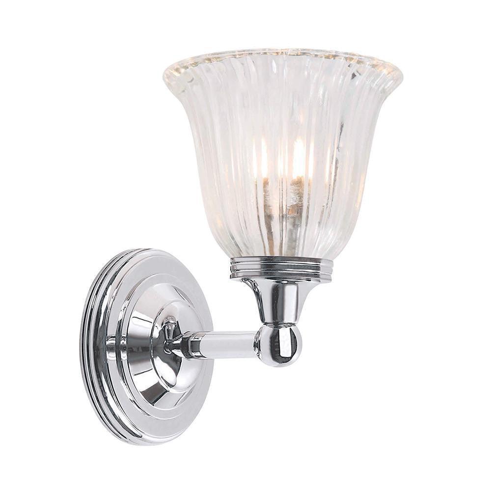 Traditional Bathroom Lights - Austen Cloche Shade Polished Chrome Finish Solid Brass Bathroom Wall Light BATH/AUSTEN1 PC