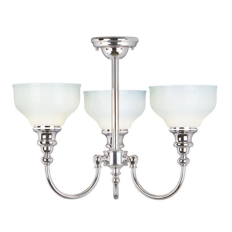 Traditional Bathroom Lights - Cheadle Polished Chrome Finish 3 Light Semi Flush Bathroom Ceiling Light BATH/CD3