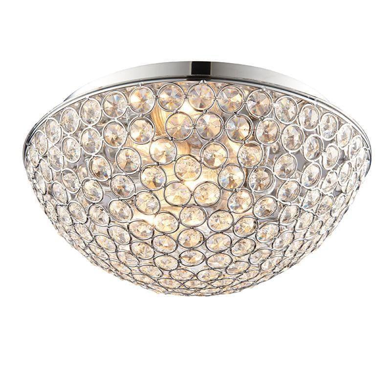 Traditional Bathroom Lights - Chryla Clear Crystal And Chrome Finish Flush Bathroom Ceiling Light 60103