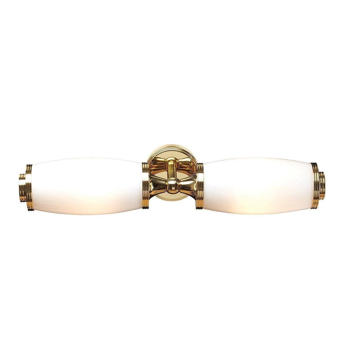Traditional Bathroom Lights - Eliot Polished Brass Finish Solid Brass Twin Arm Bathroom Wall Light BATH-ELIOT2 PB