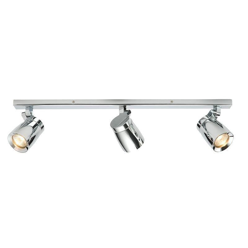 knight chrome finish and clear glass flush 3 light track bathroom ceiling lightby saxby lighting