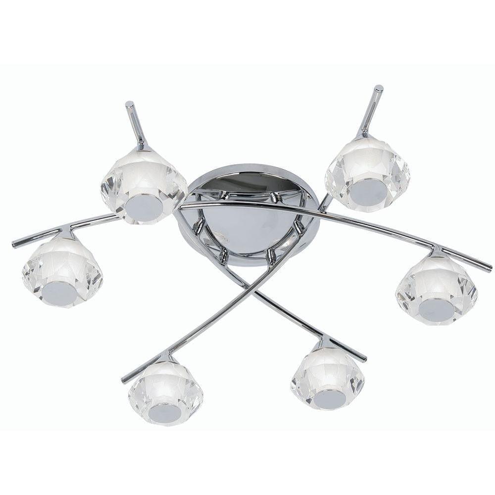 Traditional Bathroom Lights - Meissa Chrome Finish 6 Light Semi Flush Bathroom Ceiling Light 7933/6 CH