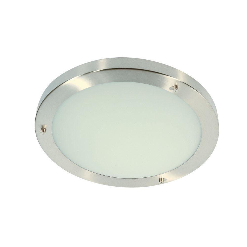 Traditional Bathroom Lights - Rondo Chrome Finish Large Flush Bathroom Ceiling Light RONDO/30 CH