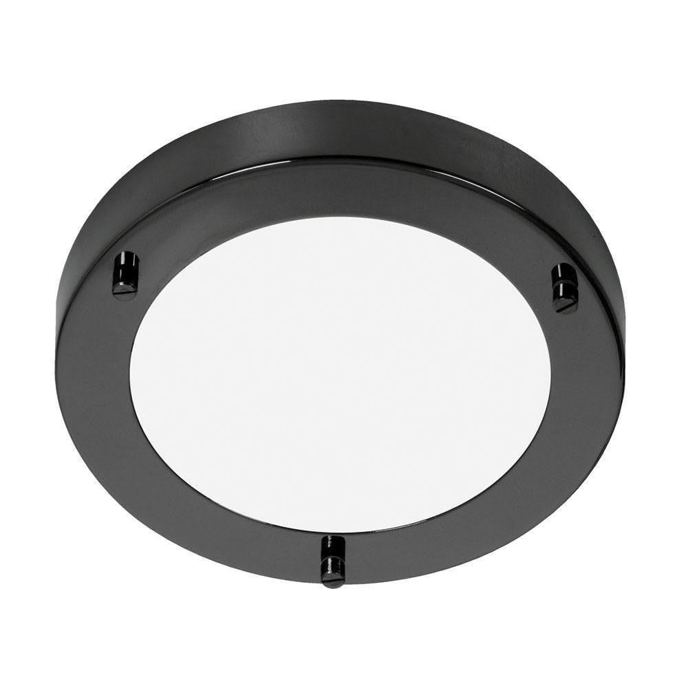 Traditional Bathroom Lights - Rondo Matt Black Flush Bathroom Ceiling Light RONDO/18 MB