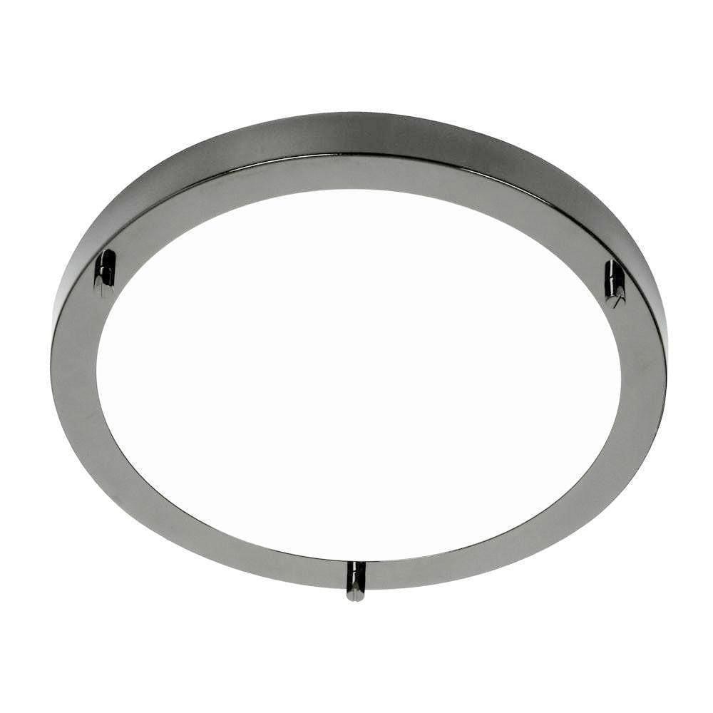 Traditional Bathroom Lights - Rondo Mirror Black Large Flush Bathroom Ceiling Light RONDO/30 MB