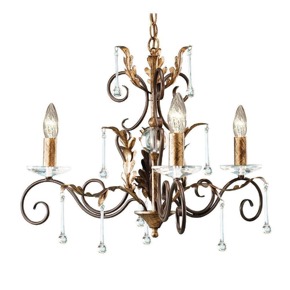 Traditional Ceiling Pendant Lights - Elstead Amarili Duo-Mount 3lt Chandelier Celing Light AML3 BR/GLD