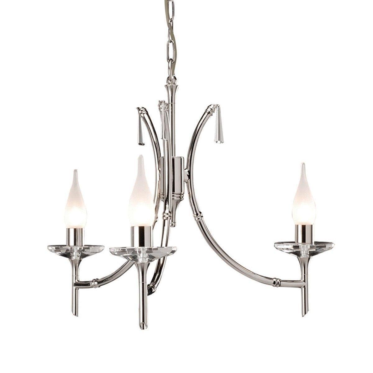 Traditional Ceiling Pendant Lights - Elstead Brightwell 3lt Chandelier Ceiling Light BR3 NICKEL