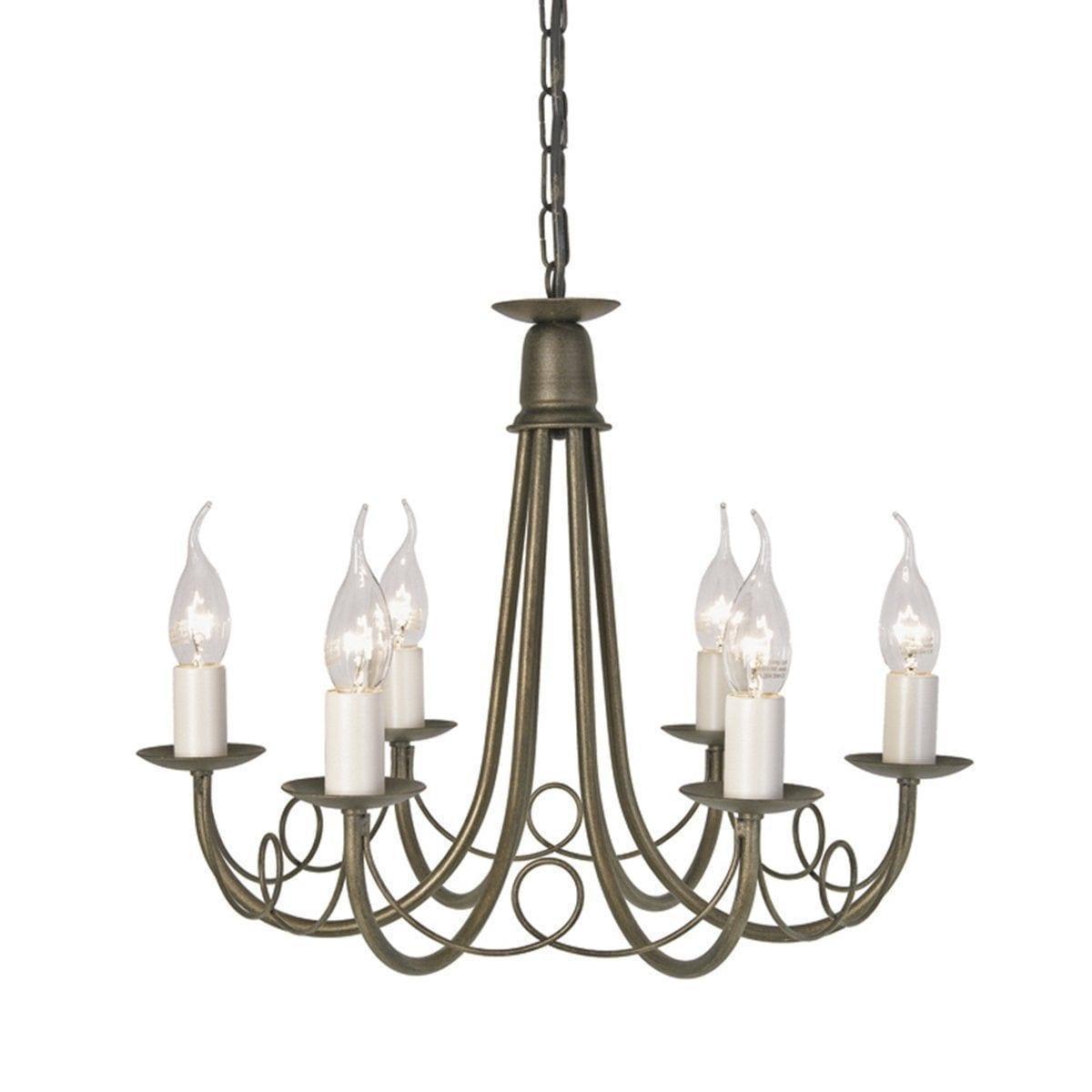 Traditional Ceiling Pendant Lights - Elstead Minister Black/Gold 6lt Chandelier Ceiling Light MN6 BLK/GOLD