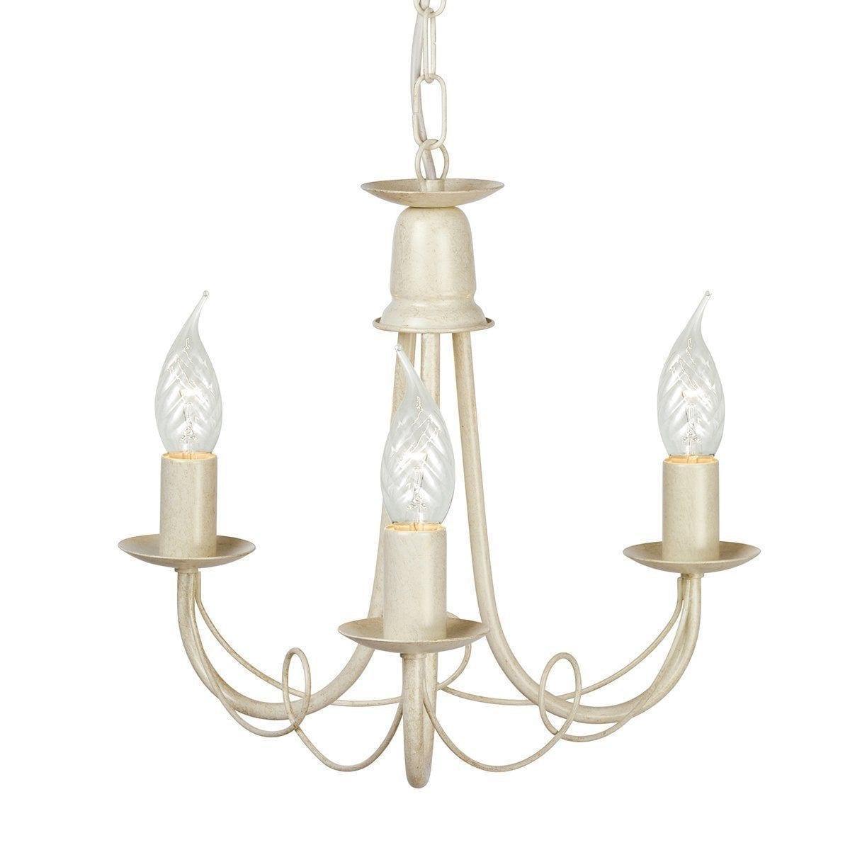 Traditional Ceiling Pendant Lights - Elstead Minister Ivory/Gold 3lt Chandelier Ceiling Light MN3 IV/GOLD