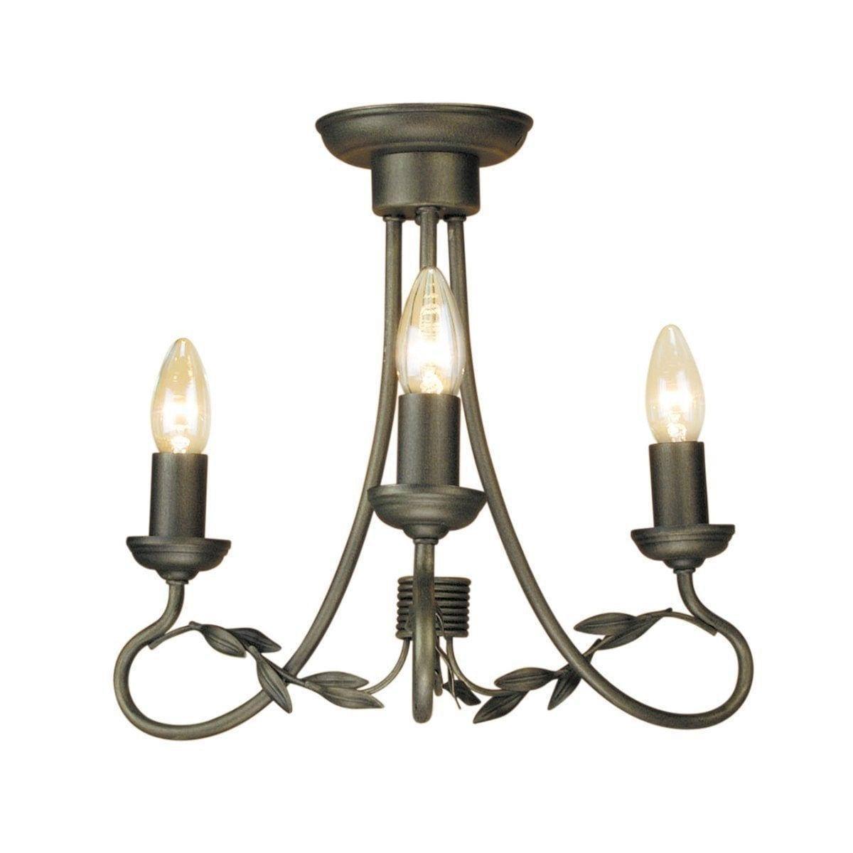Traditional Ceiling Pendant Lights - Elstead Olivia Black/Gold 3lt Chandelier Ceiling Light OV3 BLK/GOLD