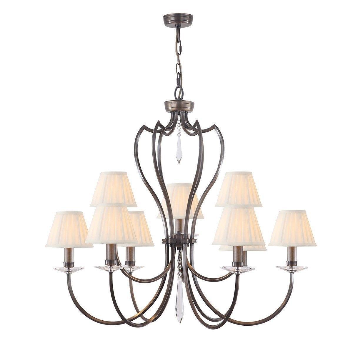 Traditional Ceiling Pendant Lights - Elstead Pimlico Dark Bronze 9lt Chandelier Ceiling Light PM9 DB