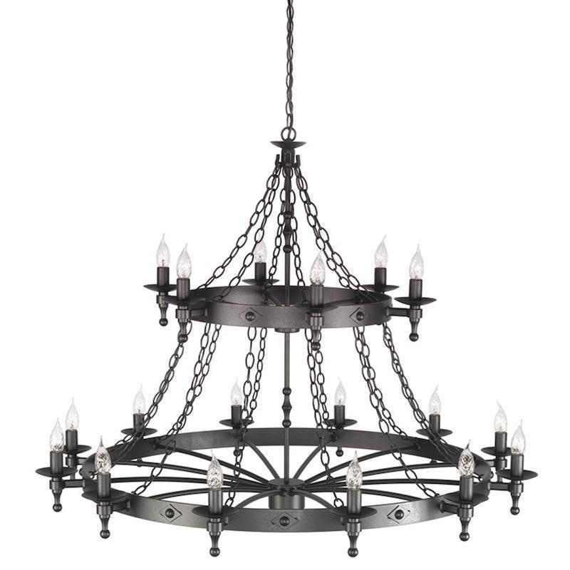 Traditional Ceiling Pendant Lights - Elstead Warwick 18It Chandelier Ceiling Light WR18 GRAPHITE