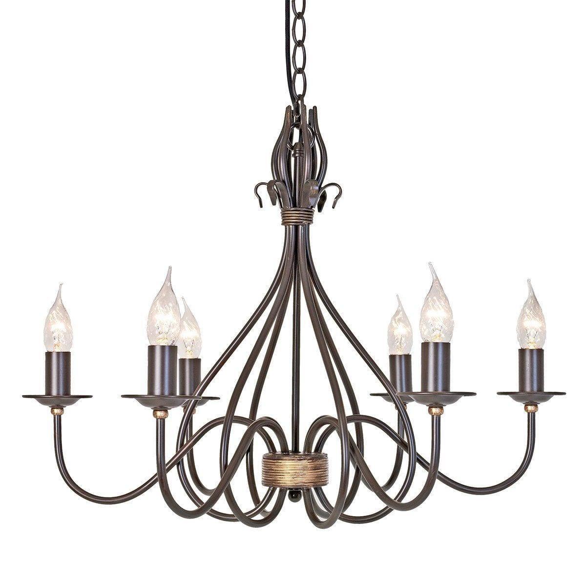 Traditional Ceiling Pendant Lights - Elstead Windermere 6lt Chandelier Ceiling Light WM6
