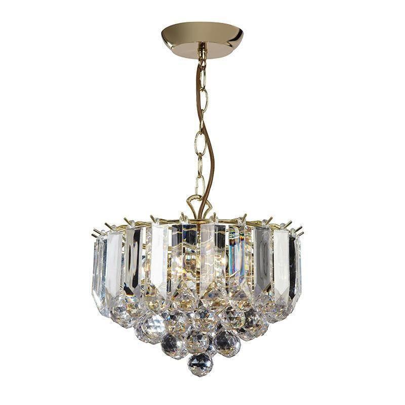 Traditional Ceiling Pendant Lights - Fargo Brass & Clear Acrylic 3LT Small Pendant Ceiling Light FARGO-12BP off