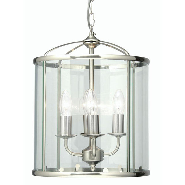 Traditional Ceiling Pendant Lights - Fern Antique Chrome Finish 4 Light Lantern 351/4 AC