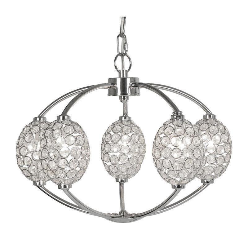 Traditional Ceiling Pendant Lights - Floss 5 Light Chrome Pendant Ceiling Light 6911/5 CH