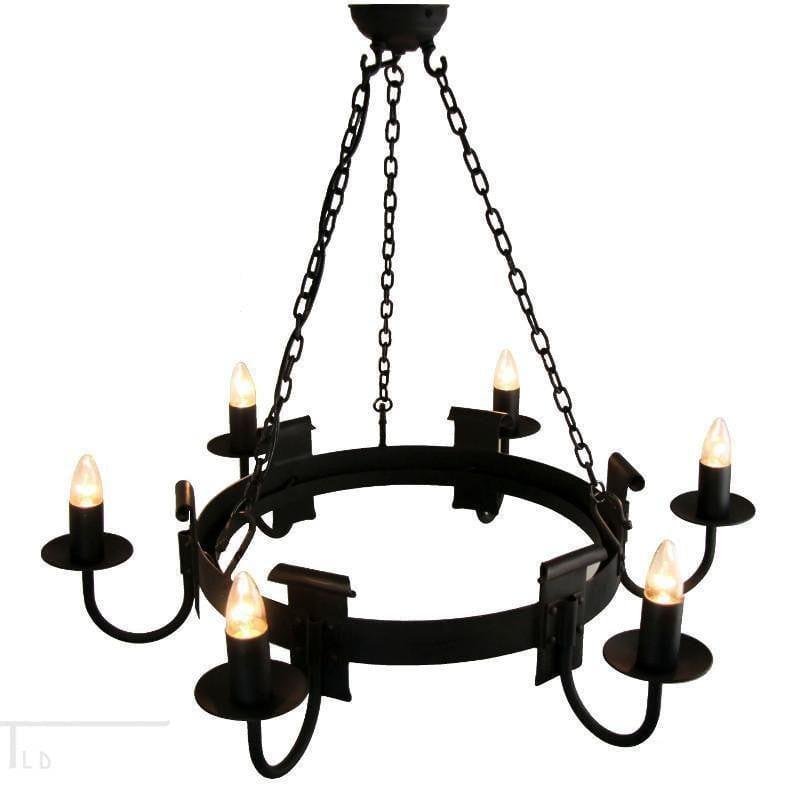 Traditional Ceiling Pendant Lights - Kansa Chaucer 6 Arm Pendant Ceiling Light CHAUCER72