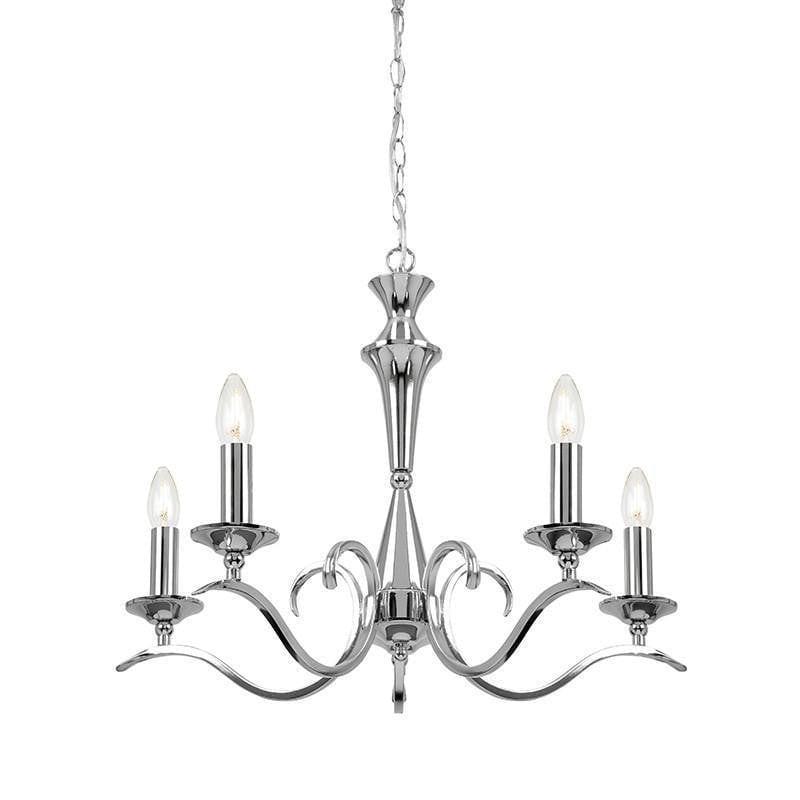 Kora Chrome Finish 5 Light Chandelier KORA-5CH close up 2