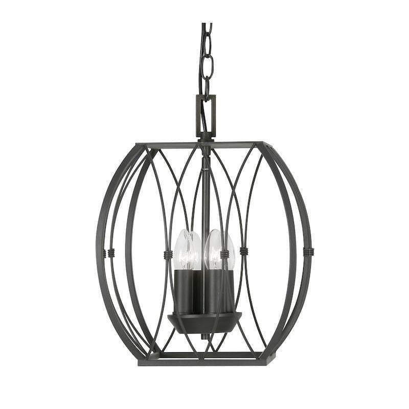 Traditional Ceiling Pendant Lights - Larvik 4 Light Silver Brushed Black Pendant Ceiling Light 5721/4