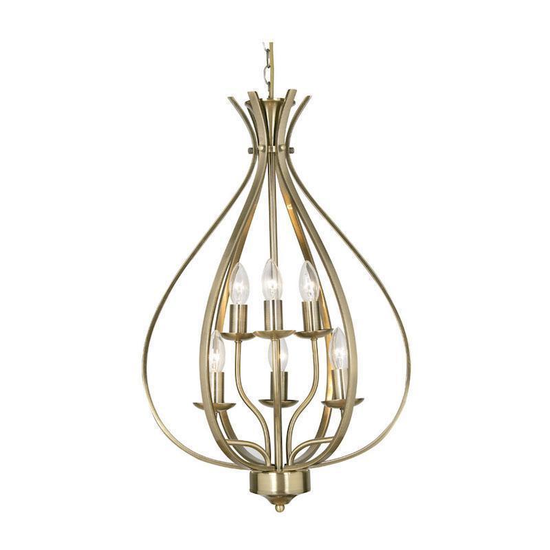 araba 6 light pendant ceiling light 1309 6 ab Living Room Image