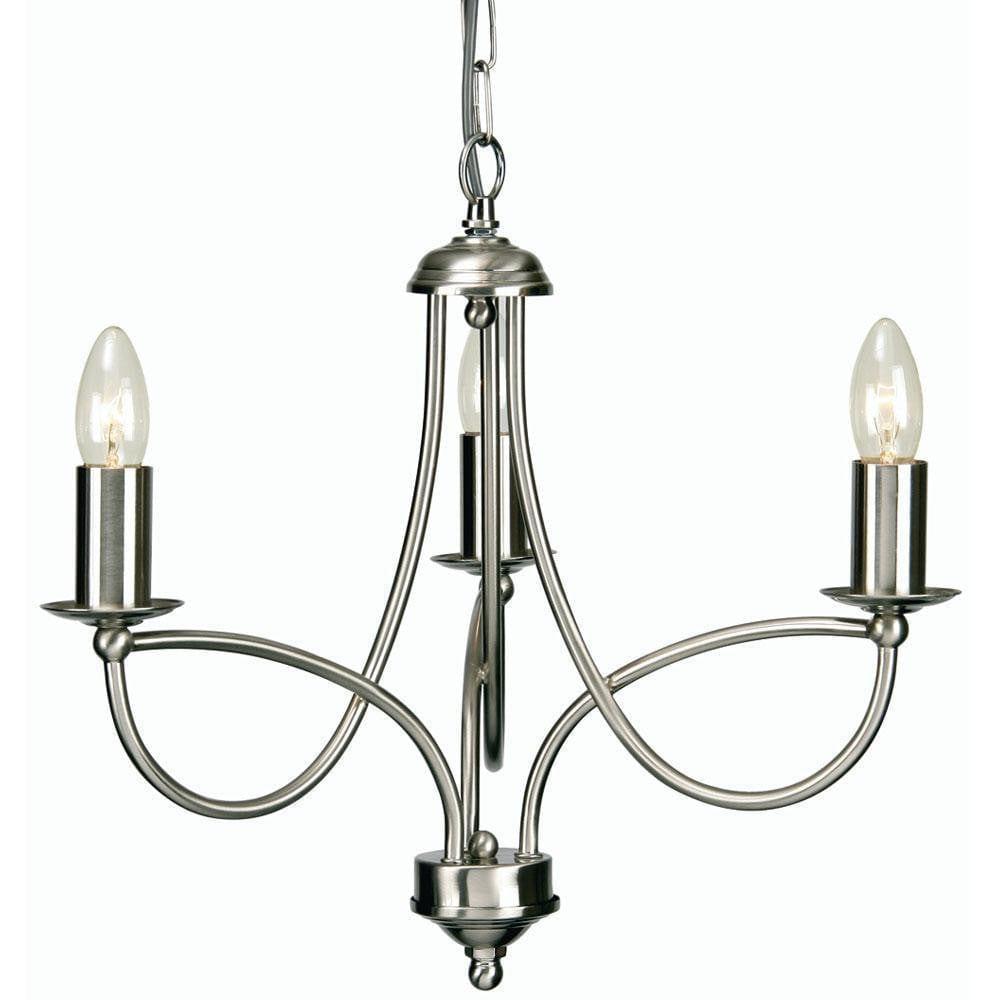 Traditional Ceiling Pendant Lights - Loop Antique Chrome Finish 3 Light Chandelier 2711/3 AC