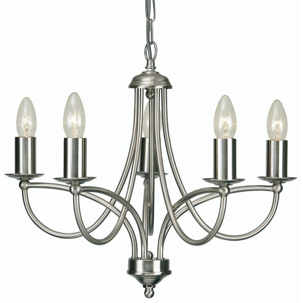 Traditional Ceiling Pendant Lights - Loop Antique Chrome Finish 5 Light Chandelier 2711/5 AC