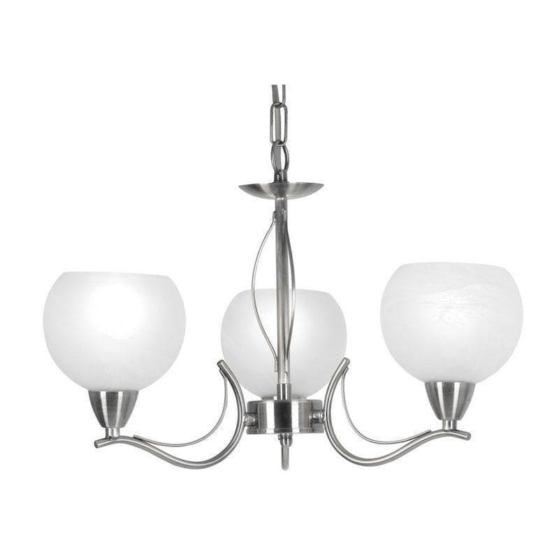 Traditional Ceiling Pendant Lights - Luanda 3 Light Antique Chrome Pendant Ceiling Light 1063/3 AC