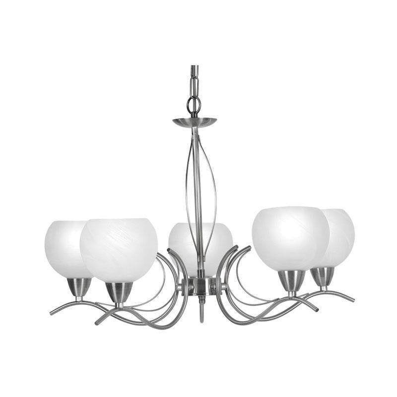 Traditional Ceiling Pendant Lights - Luanda 5 Light Antique Chrome Pendant Ceiling Light 1063/5 AC