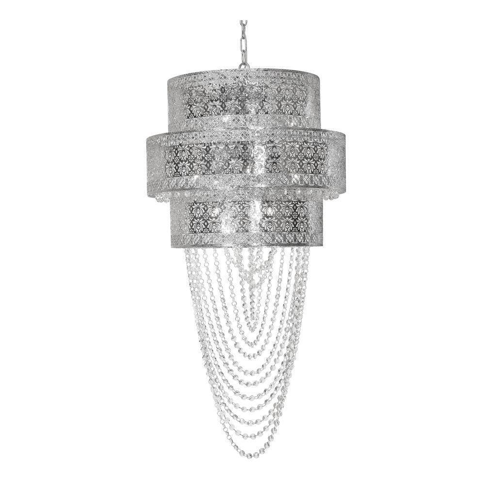 Traditional Ceiling Pendant Lights - Lyra 12 Light Chrome Pendant Ceiling Light 3081/12 CH