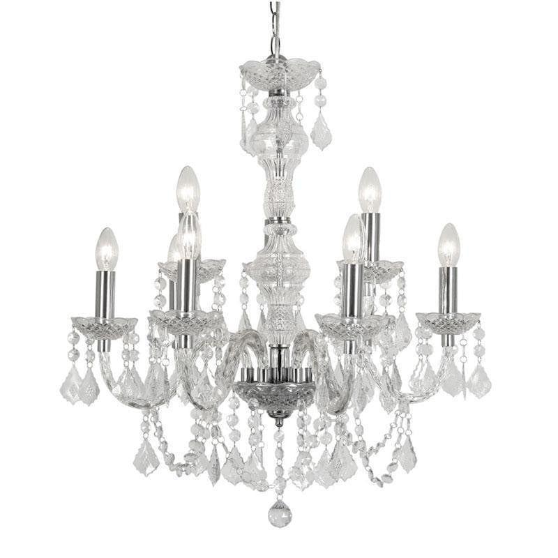 Traditional Ceiling Pendant Lights - Marie Therese 6+3 Light Acrylic Pendant Ceiling Light 7801/6+3