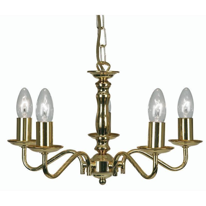 Traditional Ceiling Pendant Lights - Nadoor 5 Light Gold Pendant Ceiling Light 8230/5 GO