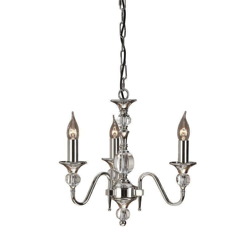Traditional Ceiling Pendant Lights - Polina 3 Light Polished Nickel Finish Chandelier LX124P3N